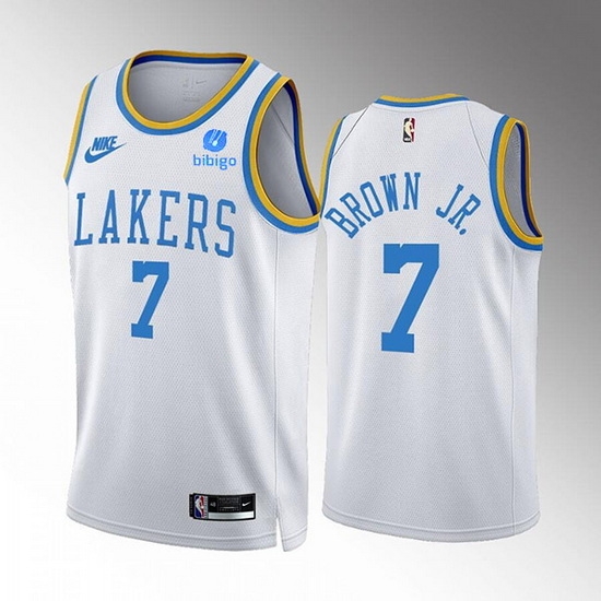 Men Los Angeles Lakers 7 Troy Brown Jr 2022 23 White Classic Edition Stitched Basketball Jersey Men Los Angeles Lakers 7 Troy Brown Jr 2022 23 White Classic Edition Stitched Basketball Jersey