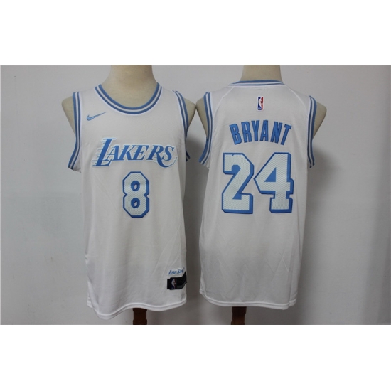 Men Los Angeles Lakers 8 24 Kobe Bryant White NEW 2021 Nike City Edition Stitched Jersey Men Los Angeles Lakers 8 24 Kobe Bryant White NEW 2021 Nike City Edition Stitched Jersey