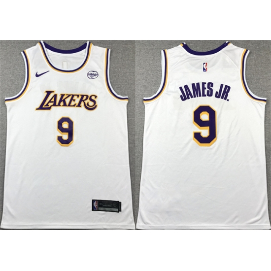 Men Los Angeles Lakers 9 Bronny James Jr White 2024 Draft Icon Edition Stitched Basketball Jersey Men Los Angeles Lakers 9 Bronny James Jr White 2024 Draft Icon Edition Stitched Basketball Jersey