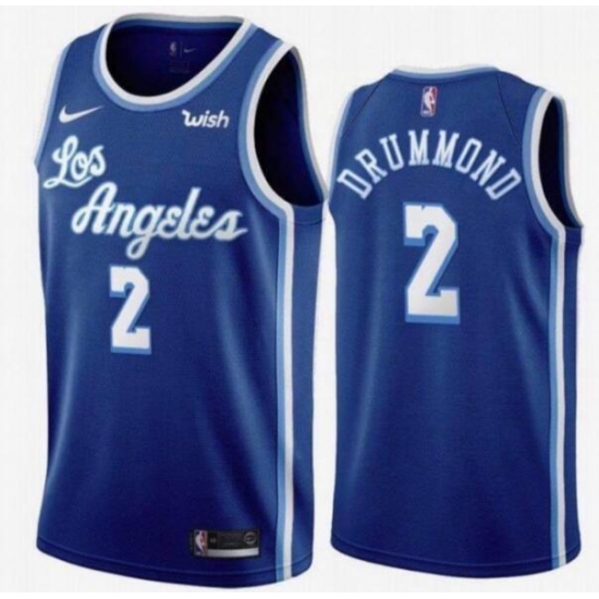 Men Los Angeles Lakers Andre Drummond 2 Basketball Blue Jersey Men Los Angeles Lakers Andre Drummond 2 Basketball Blue Jersey