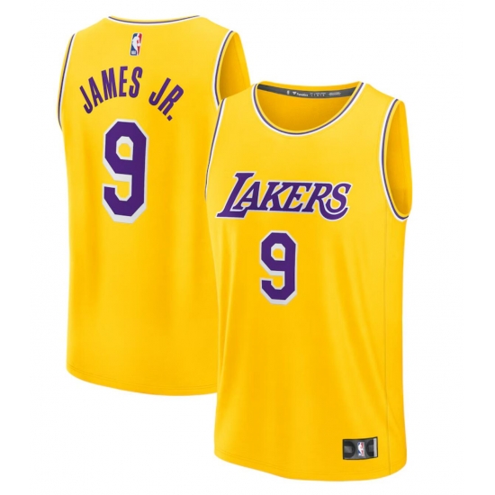 Men Los Angeles Lakers Bronny James Gold 2024 NBA Draft Fast Break Player Jersey Men Los Angeles Lakers Bronny James Gold 2024 NBA Draft Fast Break Player Jersey