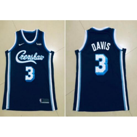 Men Los Angeles Lakers Crenshaw Concept #3 Anthony Davis Blue NBA Jersey Men Los Angeles Lakers Crenshaw Concept #3 Anthony Davis Blue NBA Jersey