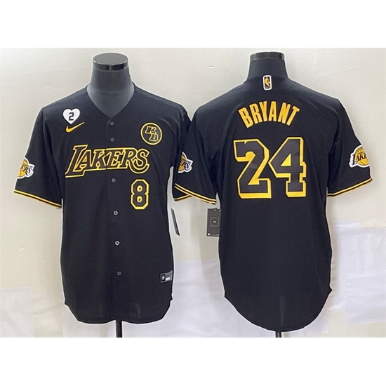 Men Los Angeles Lakers Front 8 Back 24 Kobe Bryant With NO 2 And KB Patch Black Cool Base Stitched Baseball Jersey Men Los Angeles Lakers Front 8 Back 24 Kobe Bryant With NO 2 And KB Patch Black Cool Base Stitched Baseball Jersey