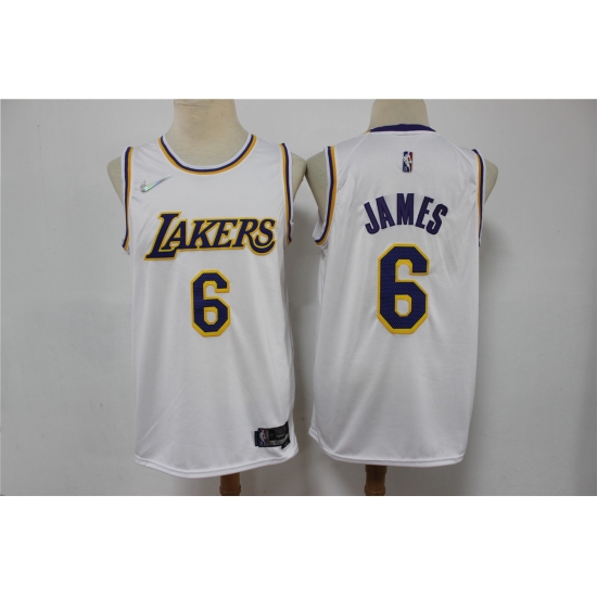 Men Los Angeles Lakers Lebron James 6 75th Anniversary White Nike Stitched Jersey Men Los Angeles Lakers Lebron James 6 75th Anniversary White Nike Stitched Jersey