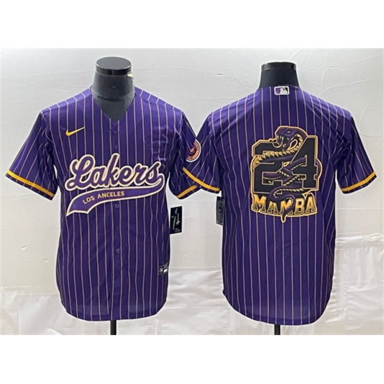 Men Los Angeles Lakers Purple 24 Mamba Big Logo Cool Base Stitched Baseball Jersey Men Los Angeles Lakers Purple 24 Mamba Big Logo Cool Base Stitched Baseball Jersey