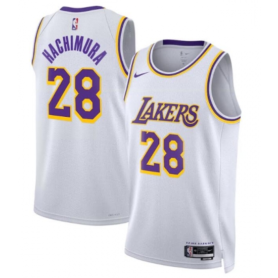 Men Los Angeles Lakers Rui Hachimura #28 White Stitched NBA Jersey Men Los Angeles Lakers Rui Hachimura #28 White Stitched NBA Jersey