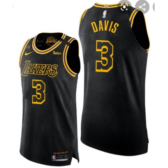 Men Nike Lakers 3 Anthony Davis Black Mamba NBA Stitched Jersey Men Nike Lakers 3 Anthony Davis Black Mamba NBA Stitched Jersey