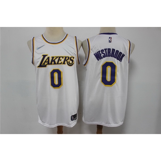 Men Nike Los Angeles Lakers 0 Russell Westbrook White Nike Diamond 75th Anniversary Swingman Jersey Men Nike Los Angeles Lakers 0 Russell Westbrook White Nike Diamond 75th Anniversary Swingman Jersey