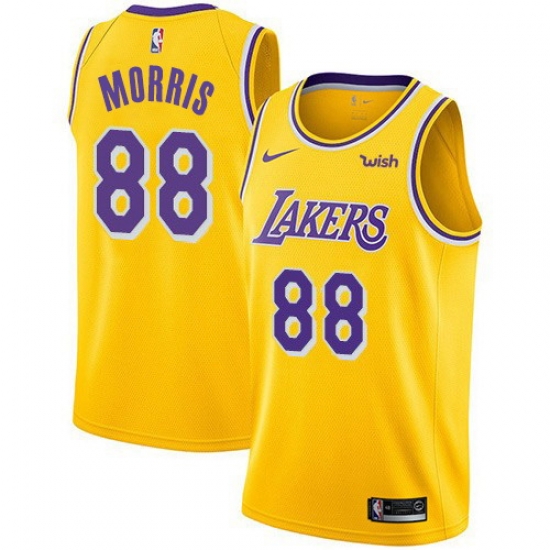 Men Nike Los Angeles Lakers 88 Markieff Morris Gold NBA Swingman Icon Edition Jersey Men Nike Los Angeles Lakers 88 Markieff Morris Gold NBA Swingman Icon Edition Jersey