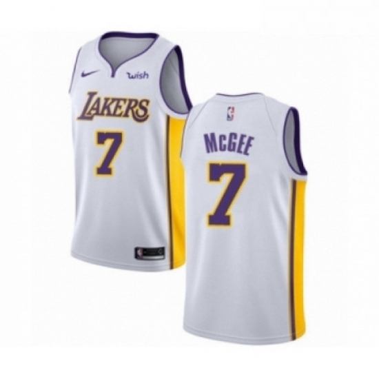 Mens Los Angeles Lakers 1 JaVale McGee Authentic White Basketball Jersey Association Edition Mens Los Angeles Lakers 1 JaVale McGee Authentic White Basketball Jersey Association Edition