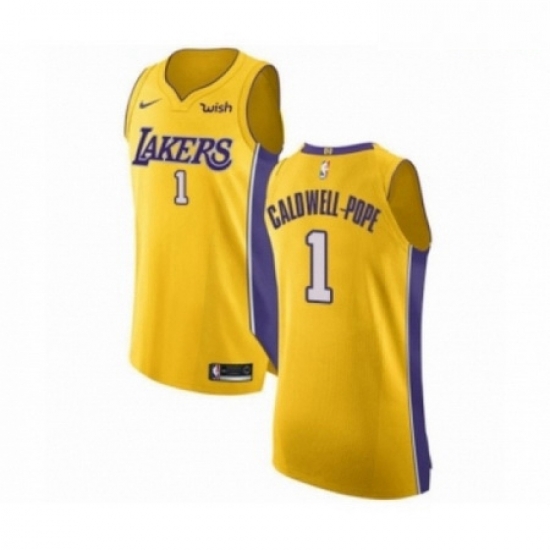 Mens Los Angeles Lakers 1 Kentavious Caldwell Pope Authentic Gold Home Basketball Jersey Icon Edition Mens Los Angeles Lakers 1 Kentavious Caldwell Pope Authentic Gold Home Basketball Jersey Icon Edition