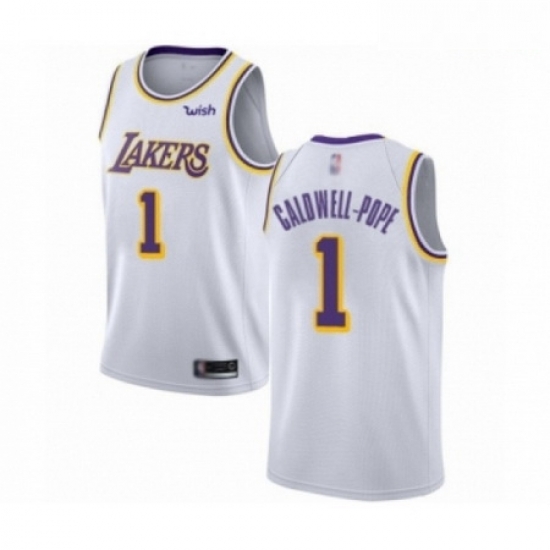 Mens Los Angeles Lakers 1 Kentavious Caldwell Pope Authentic White Basketball Jerseys Association Edition Mens Los Angeles Lakers 1 Kentavious Caldwell Pope Authentic White Basketball Jerseys Association Edition
