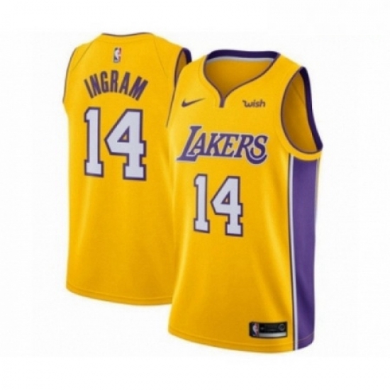 Mens Los Angeles Lakers 14 Brandon Ingram Authentic Gold Home Basketball Jersey Icon Edition Mens Los Angeles Lakers 14 Brandon Ingram Authentic Gold Home Basketball Jersey Icon Edition