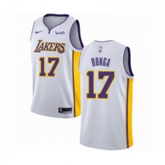 Mens Los Angeles Lakers 17 Isaac Bonga Authentic White Basketball Jersey Association Edition Mens Los Angeles Lakers 17 Isaac Bonga Authentic White Basketball Jersey Association Edition