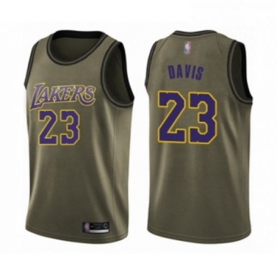Mens Los Angeles Lakers 23 Anthony Davis Swingman Green Salute to Service Basketball Jersey Mens Los Angeles Lakers 23 Anthony Davis Swingman Green Salute to Service Basketball Jersey