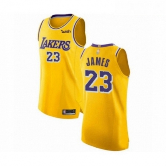 Mens Los Angeles Lakers 23 LeBron James Authentic Gold Basketball Jerseys Icon Editionon Mens Los Angeles Lakers 23 LeBron James Authentic Gold Basketball Jerseys Icon Editionon