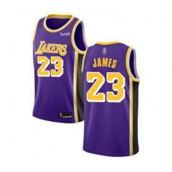 Mens Los Angeles Lakers 23 LeBron James Authentic Purple Basketball Jerseys Statement Editi Mens Los Angeles Lakers 23 LeBron James Authentic Purple Basketball Jerseys Statement Editi