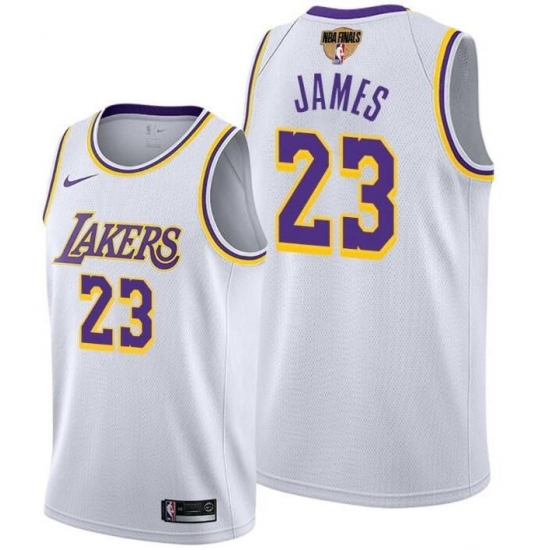 Men's Los Angeles Lakers #23 LeBron James White 2020 Finals Stitched NBA Jersey Men's Los Angeles Lakers #23 LeBron James White 2020 Finals Stitched NBA Jersey