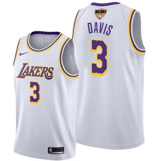 Men's Los Angeles Lakers #3 Anthony Davis 2020 White Finals Stitched NBA Jersey Men's Los Angeles Lakers #3 Anthony Davis 2020 White Finals Stitched NBA Jersey