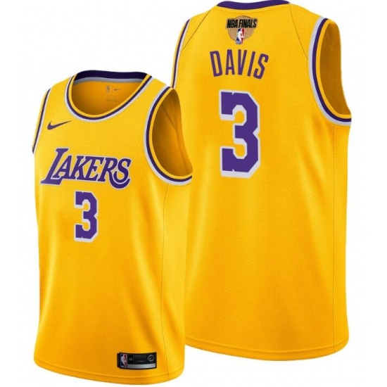 Men's Los Angeles Lakers #3 Anthony Davis 2020 Yellow Finals Stitched NBA Jersey Men's Los Angeles Lakers #3 Anthony Davis 2020 Yellow Finals Stitched NBA Jersey