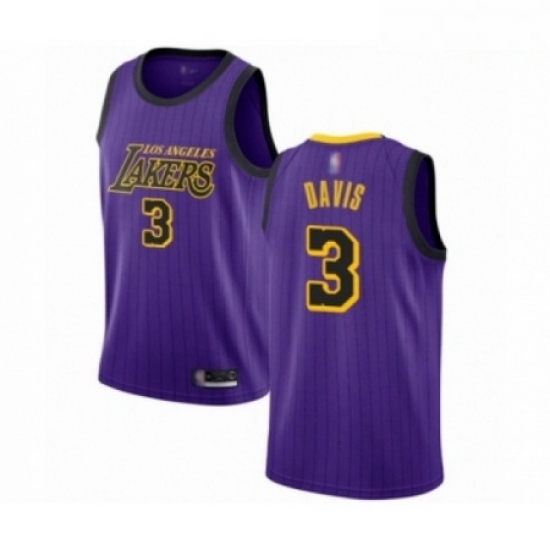 Mens Los Angeles Lakers 3 Anthony Davis Authentic Purple Basketball Jersey City Edition Mens Los Angeles Lakers 3 Anthony Davis Authentic Purple Basketball Jersey City Edition