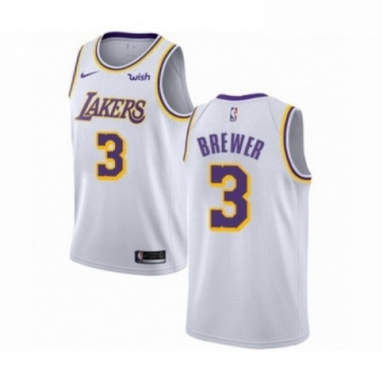 Mens Los Angeles Lakers 3 Corey Brewer Authentic White Basketball Jersey Association Edition Mens Los Angeles Lakers 3 Corey Brewer Authentic White Basketball Jersey Association Edition
