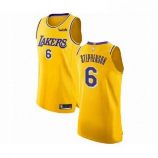 Mens Los Angeles Lakers 6 Lance Stephenson Authentic Gold Basketball Jersey Icon Edition Mens Los Angeles Lakers 6 Lance Stephenson Authentic Gold Basketball Jersey Icon Edition