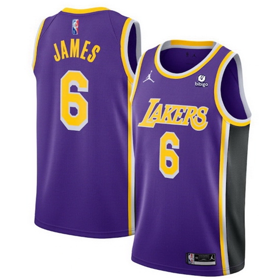 Men's Los Angeles Lakers #6 LeBron James Purple 75th Anniversary City Edition Stitched Jersey Men's Los Angeles Lakers #6 LeBron James Purple 75th Anniversary City Edition Stitched Jersey