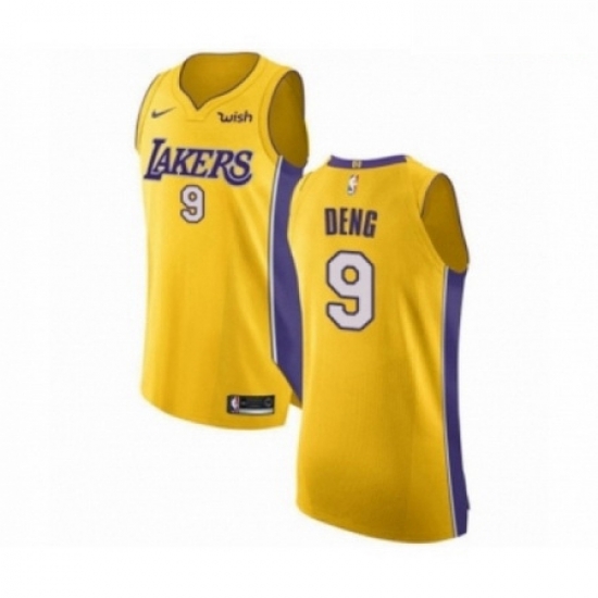Mens Los Angeles Lakers 9 Luol Deng Authentic Gold Home Basketball Jersey Icon Edition Mens Los Angeles Lakers 9 Luol Deng Authentic Gold Home Basketball Jersey Icon Edition