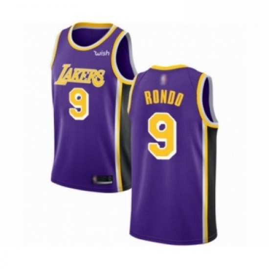 Mens Los Angeles Lakers 9 Rajon Rondo Authentic Purple Basketball Jersey Statement Edition Mens Los Angeles Lakers 9 Rajon Rondo Authentic Purple Basketball Jersey Statement Edition