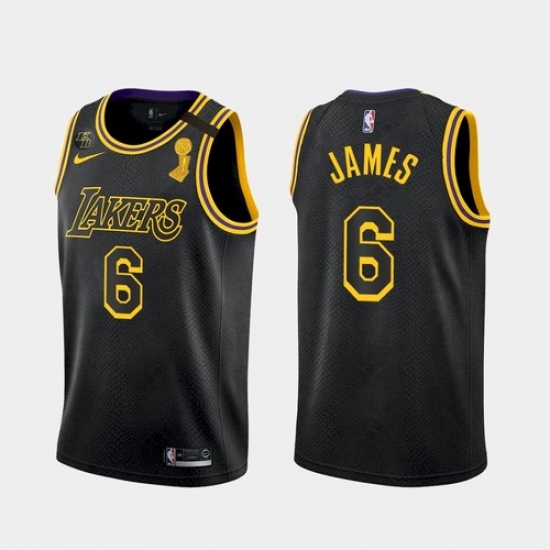 Men's Los Angeles Lakers LeBron James #6 Jersey Black Mamba 2021-22