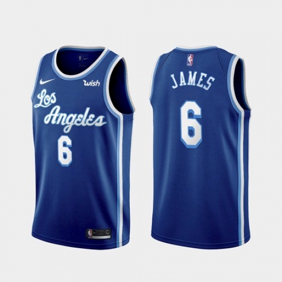 Men's Los Angeles Lakers LeBron James #6 Jersey Blue Classic 2021-22 Men's Los Angeles Lakers LeBron James #6 Jersey Blue Classic 2021-22