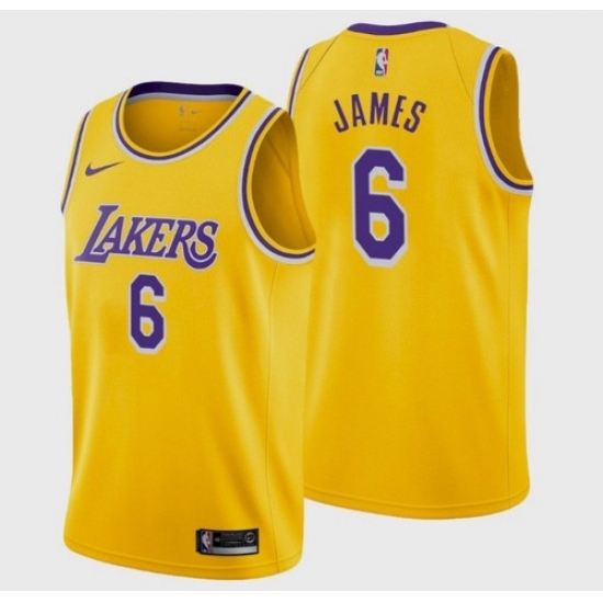 Men's Los Angeles Lakers LeBron James #6 Jersey Gold Icon 2021-22 Men's Los Angeles Lakers LeBron James #6 Jersey Gold Icon 2021-22