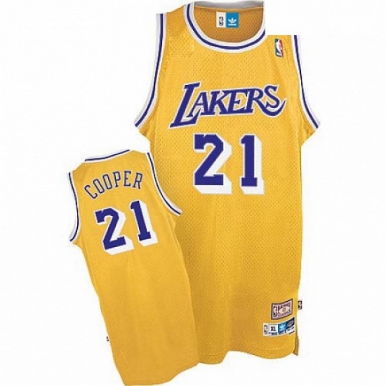 Mens Mitchell and Ness Los Angeles Lakers 21 Michael Cooper Authentic Gold Throwback NBA Jersey Mens Mitchell and Ness Los Angeles Lakers 21 Michael Cooper Authentic Gold Throwback NBA Jersey
