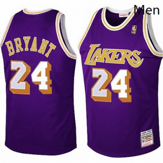 Mens Mitchell and Ness Los Angeles Lakers 24 Kobe Bryant Swingman Purple Throwback NBA Jersey Mens Mitchell and Ness Los Angeles Lakers 24 Kobe Bryant Swingman Purple Throwback NBA Jersey