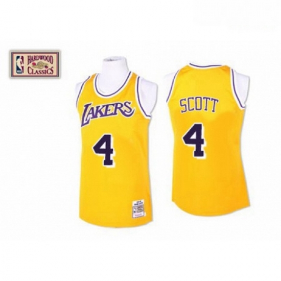 Mens Mitchell and Ness Los Angeles Lakers 4 Byron Scott Swingman Gold Throwback NBA Jersey Mens Mitchell and Ness Los Angeles Lakers 4 Byron Scott Swingman Gold Throwback NBA Jersey