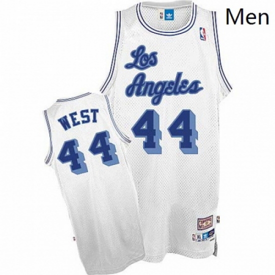 Mens Mitchell and Ness Los Angeles Lakers 44 Jerry West Authentic White Throwback NBA Jersey Mens Mitchell and Ness Los Angeles Lakers 44 Jerry West Authentic White Throwback NBA Jersey