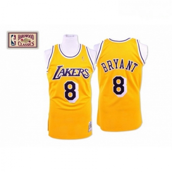 Mens Mitchell and Ness Los Angeles Lakers 8 Kobe Bryant Swingman Gold Throwback NBA Jersey Mens Mitchell and Ness Los Angeles Lakers 8 Kobe Bryant Swingman Gold Throwback NBA Jersey