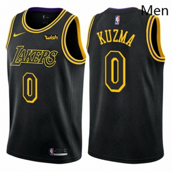 Mens Nike Los Angeles Lakers 0 Kyle Kuzma Swingman Black City Edition NBA Jersey Mens Nike Los Angeles Lakers 0 Kyle Kuzma Swingman Black City Edition NBA Jersey