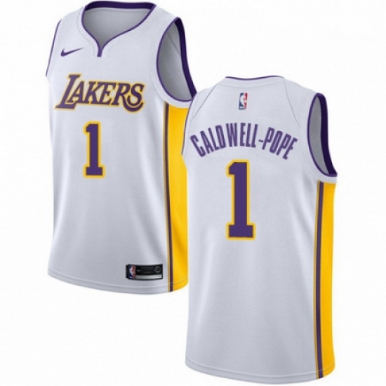 Mens Nike Los Angeles Lakers 1 Kentavious Caldwell Pope Swingman White NBA Jersey Association Edition Mens Nike Los Angeles Lakers 1 Kentavious Caldwell Pope Swingman White NBA Jersey Association Edition