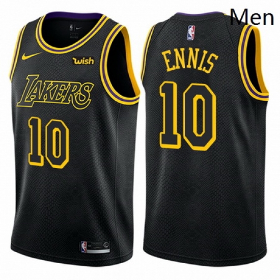 Mens Nike Los Angeles Lakers 10 Tyler Ennis Swingman Black City Edition NBA Jersey Mens Nike Los Angeles Lakers 10 Tyler Ennis Swingman Black City Edition NBA Jersey