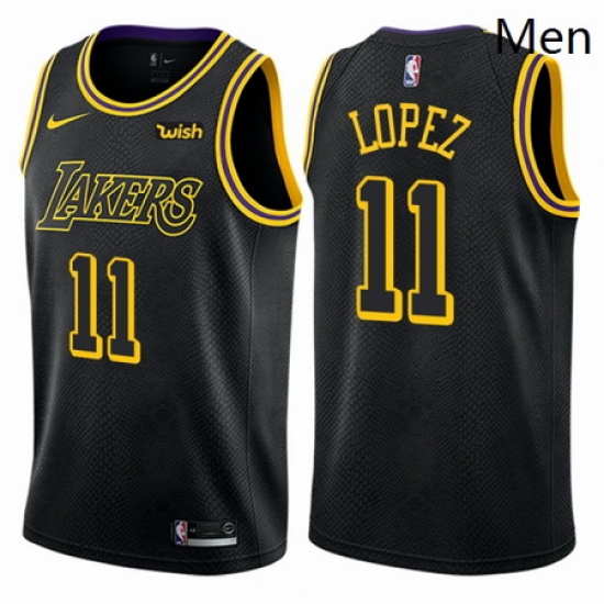 Mens Nike Los Angeles Lakers 11 Brook Lopez Authentic Black City Edition NBA Jersey Mens Nike Los Angeles Lakers 11 Brook Lopez Authentic Black City Edition NBA Jersey