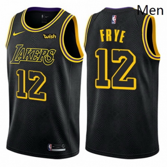 Mens Nike Los Angeles Lakers 12 Channing Frye Authentic Black City Edition NBA Jersey Mens Nike Los Angeles Lakers 12 Channing Frye Authentic Black City Edition NBA Jersey