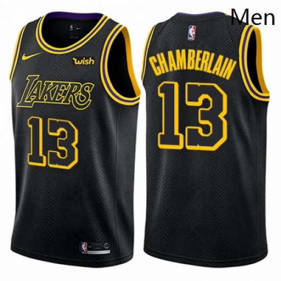 Mens Nike Los Angeles Lakers 13 Wilt Chamberlain Swingman Black City Edition NBA Jersey Mens Nike Los Angeles Lakers 13 Wilt Chamberlain Swingman Black City Edition NBA Jersey