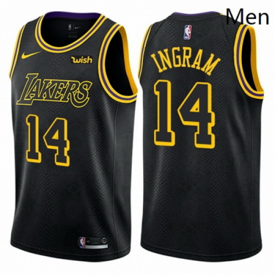 Mens Nike Los Angeles Lakers 14 Brandon Ingram Swingman Black City Edition NBA Jersey Mens Nike Los Angeles Lakers 14 Brandon Ingram Swingman Black City Edition NBA Jersey