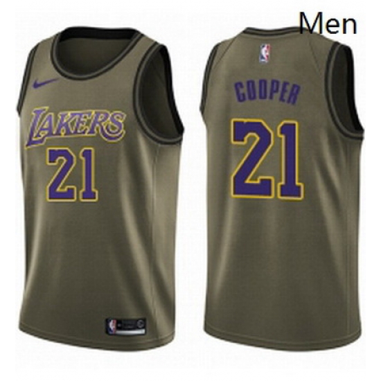 Mens Nike Los Angeles Lakers 21 Michael Cooper Swingman Green Salute to Service NBA Jersey Mens Nike Los Angeles Lakers 21 Michael Cooper Swingman Green Salute to Service NBA Jersey