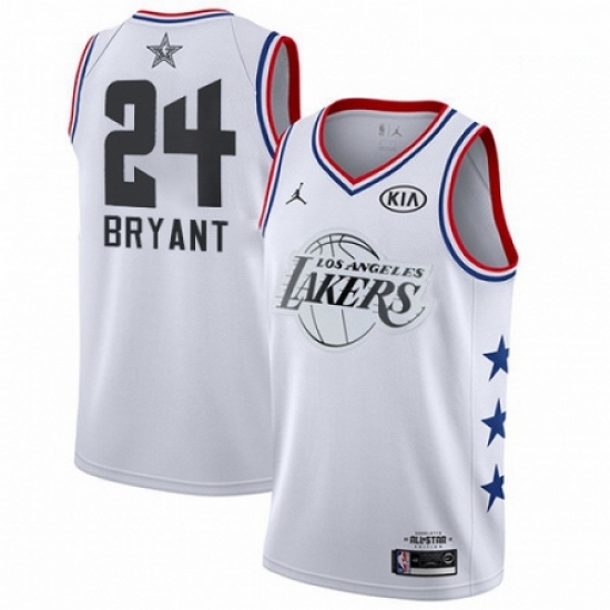 Mens Nike Los Angeles Lakers 24 Kobe Bryant White Basketball Jordan Swingman 2019 All Star Game Jersey Mens Nike Los Angeles Lakers 24 Kobe Bryant White Basketball Jordan Swingman 2019 All Star Game Jersey