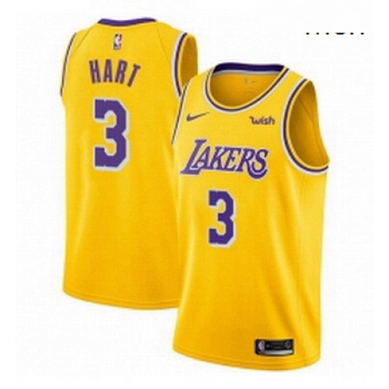 Mens Nike Los Angeles Lakers 3 Josh Hart Swingman Gold NBA Jersey Icon Edition Mens Nike Los Angeles Lakers 3 Josh Hart Swingman Gold NBA Jersey Icon Edition