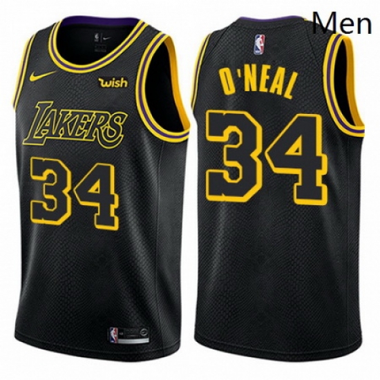 Mens Nike Los Angeles Lakers 34 Shaquille ONeal Authentic Black City Edition NBA Jersey Mens Nike Los Angeles Lakers 34 Shaquille ONeal Authentic Black City Edition NBA Jersey