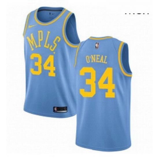 Mens Nike Los Angeles Lakers 34 Shaquille ONeal Authentic Blue Hardwood Classics NBA Jersey Mens Nike Los Angeles Lakers 34 Shaquille ONeal Authentic Blue Hardwood Classics NBA Jersey